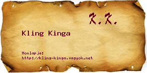 Kling Kinga névjegykártya