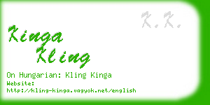 kinga kling business card